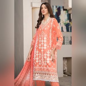 Embroidered Dress 3pc